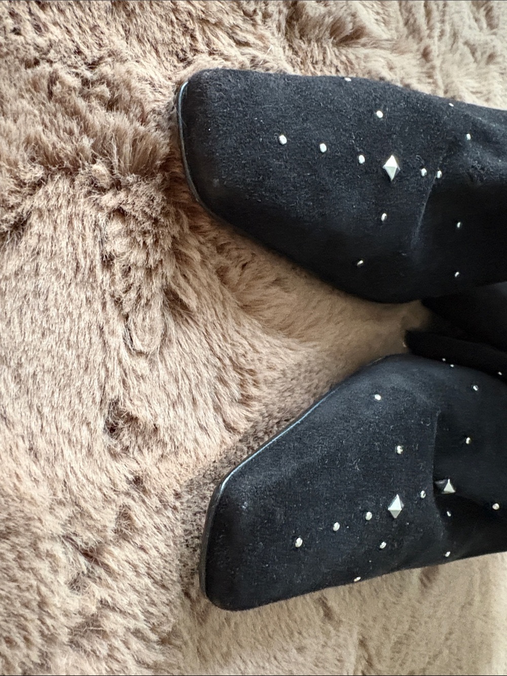 Casadei Black Suede Over-the-Knee Stiletto Boots with Stud Detail - Picture 4 of 6